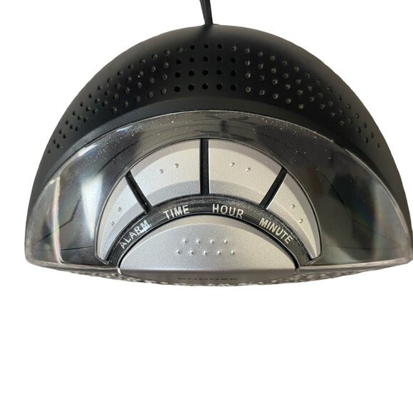 Sharp digital plug in or battery operated snooze black and silver alarm clock - Picture 3 of 7